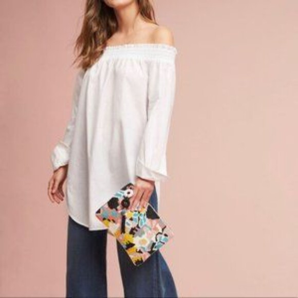 Anthro Maeve Tantira Off Shoulder Tunic Top - Picture 3 of 7